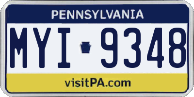 PA license plate MYI9348