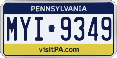 PA license plate MYI9349