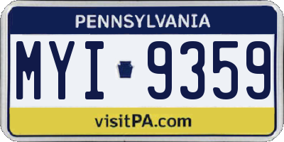 PA license plate MYI9359