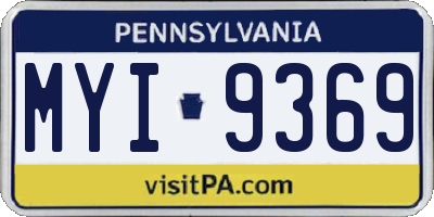 PA license plate MYI9369