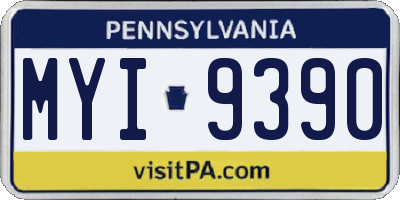 PA license plate MYI9390