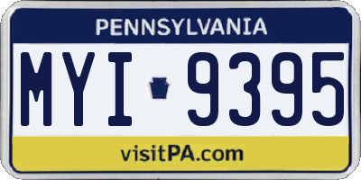 PA license plate MYI9395