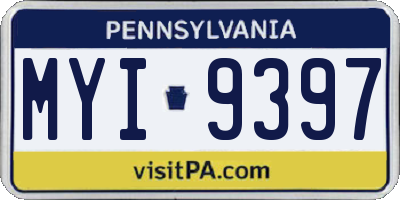 PA license plate MYI9397