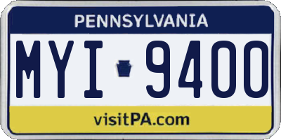 PA license plate MYI9400