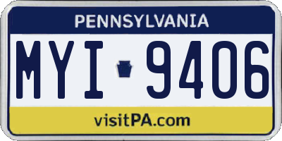 PA license plate MYI9406