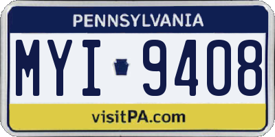 PA license plate MYI9408
