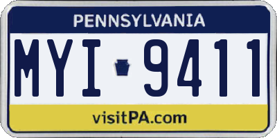 PA license plate MYI9411