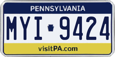 PA license plate MYI9424