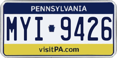 PA license plate MYI9426