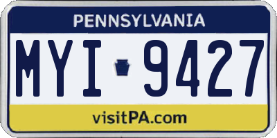 PA license plate MYI9427