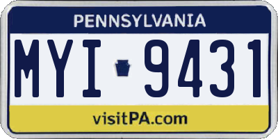 PA license plate MYI9431