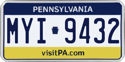 PA license plate MYI9432
