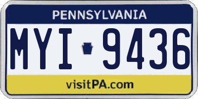 PA license plate MYI9436