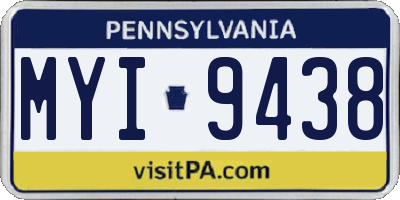 PA license plate MYI9438
