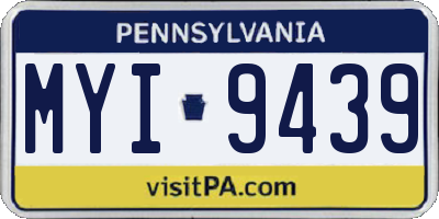 PA license plate MYI9439