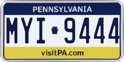 PA license plate MYI9444