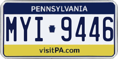 PA license plate MYI9446
