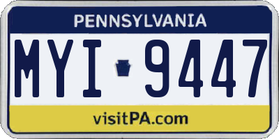 PA license plate MYI9447