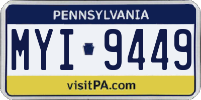 PA license plate MYI9449