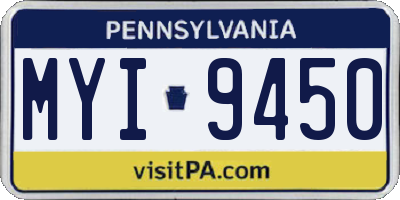 PA license plate MYI9450