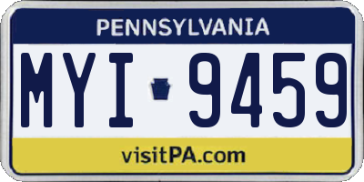 PA license plate MYI9459