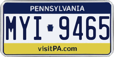 PA license plate MYI9465