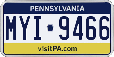 PA license plate MYI9466
