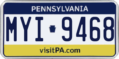 PA license plate MYI9468