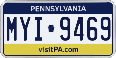PA license plate MYI9469