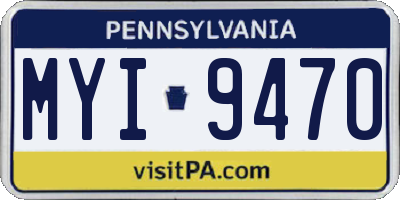 PA license plate MYI9470