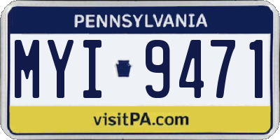 PA license plate MYI9471