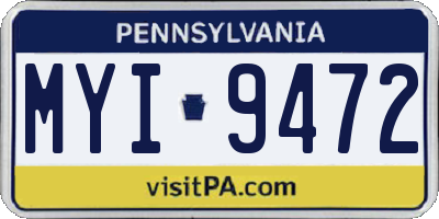 PA license plate MYI9472