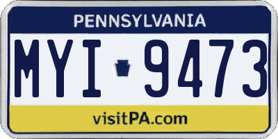 PA license plate MYI9473