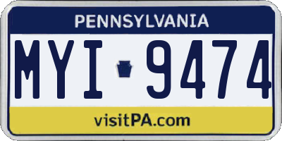 PA license plate MYI9474