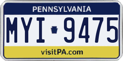 PA license plate MYI9475