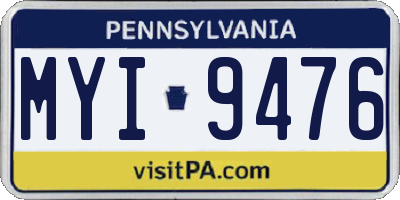 PA license plate MYI9476