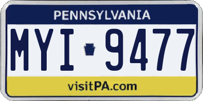 PA license plate MYI9477
