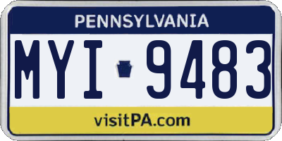 PA license plate MYI9483
