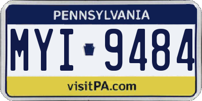 PA license plate MYI9484