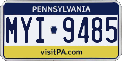 PA license plate MYI9485