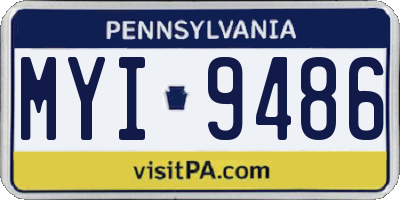 PA license plate MYI9486