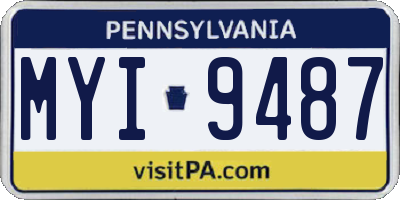 PA license plate MYI9487