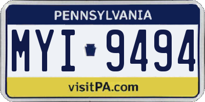 PA license plate MYI9494