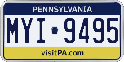 PA license plate MYI9495