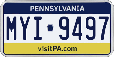 PA license plate MYI9497