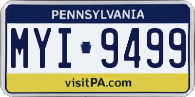 PA license plate MYI9499
