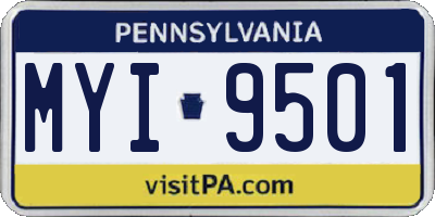 PA license plate MYI9501