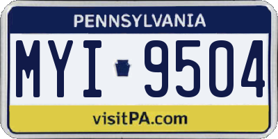 PA license plate MYI9504