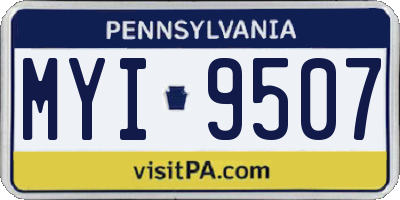 PA license plate MYI9507