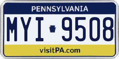 PA license plate MYI9508